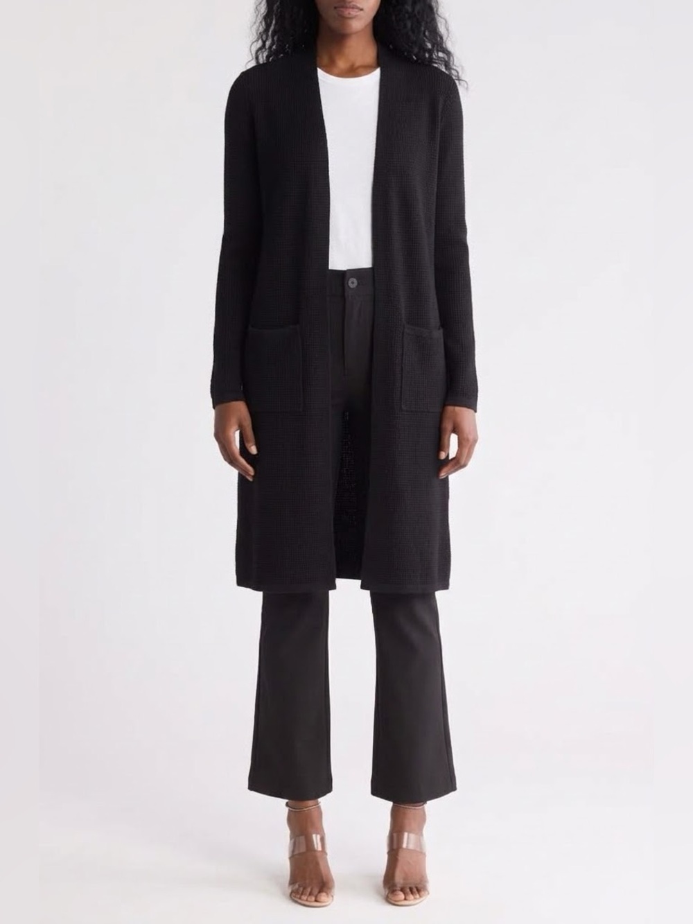 Cyrus Duster Sweater Cardigan Black Size Small
